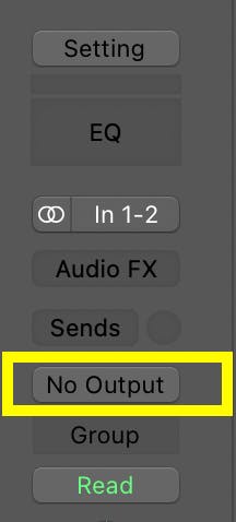 Set the output of the audio channel to “No Output” to avoid phasing issues